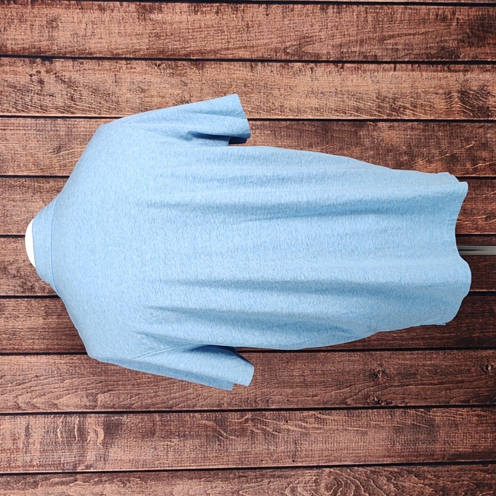 Mens Three Button Light Blue Stretch Pocket Polo - Picture 3 of 8